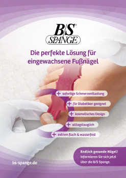 BS Spange Poster in DINA3 und DINA2 für Ihr Kosmetikstudio, Podologie oder Fußpflege